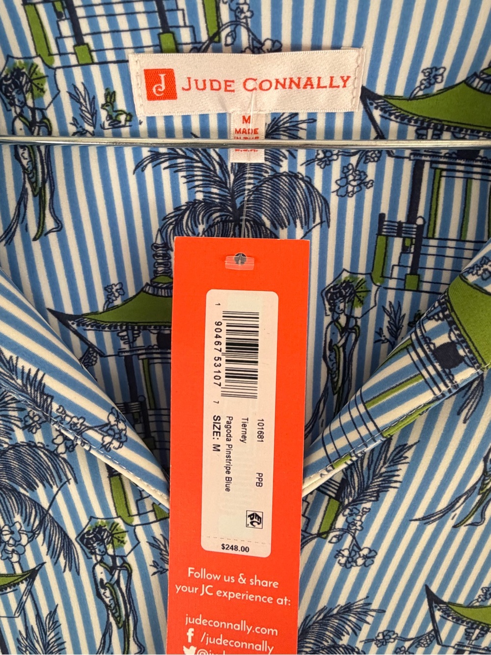 Jude Connally Blue & Green Printed Girls' Pajama Top